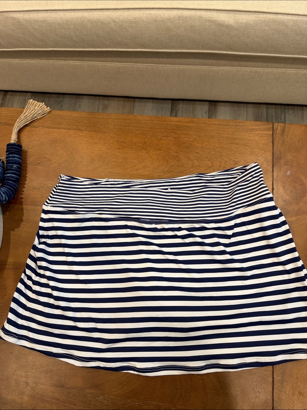 NWOT Tommy Bahama Navy and White Striped Swim Skirt